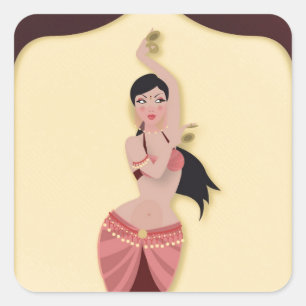 Belly Dancer Middle Eastern danser Vierkante Sticker
