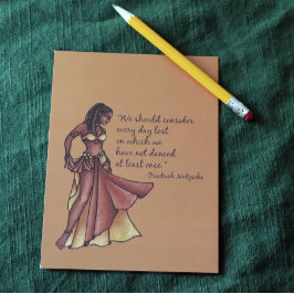 Belly Dancer Quote Dance elke dag Briefkaart