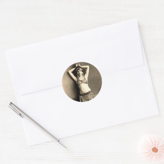 Belly Dancer Ronde Sticker (Envelop)
