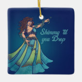 Belly Dancer Ruby Blauwgroen kunst Keramisch Ornament (Voorkant)