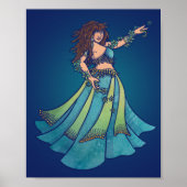 Belly Dancer Ruby Blauwgroen kunst Poster (Voorkant)