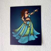 Belly Dancer Ruby Blauwgroen kunst