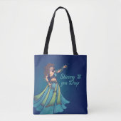 Belly Dancer Ruby Blauwgroen kunst Tote Bag (Voorkant)