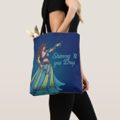 Belly Dancer Ruby Blauwgroen kunst Tote Bag (Dichtbij)
