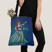 Belly Dancer Ruby Blauwgroen Tote Bag (Dichtbij)