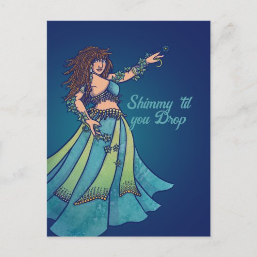 Belly Dancer Ruby Teal Art  Briefkaart (Voorkant)