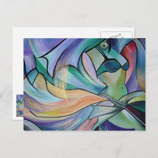 Belly Dancer uit het Midden-Oosten met parelvezel Briefkaart (Voorkant / Achterkant)