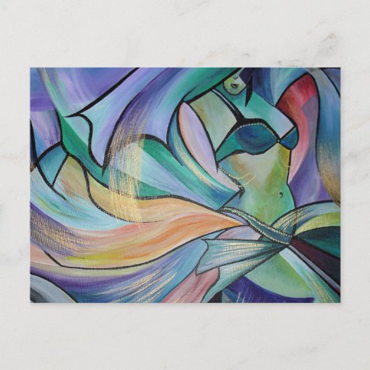 Belly Dancer uit het Midden-Oosten met parelvezel Briefkaart (Voorkant)