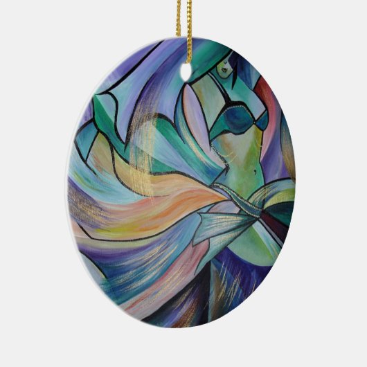 Belly Dancer uit het Midden-Oosten met parelvezel Keramisch Ornament (Rechts)