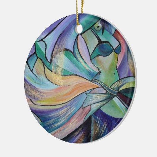 Belly Dancer uit het Midden-Oosten met parelvezel Keramisch Ornament (Links)