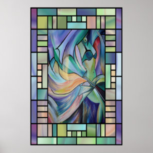 Belly Dancer uit het Midden-Oosten met parelvezel Poster