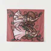 Belly Dancers Roos Pink Mauve Roos Belly Dance Wandkleed (Voorkant (horizontaal))