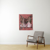 Belly Dancers Roos Pink Mauve Roos Belly Dance Wandkleed (In situ)