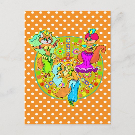 Belly Dancing Cats Briefkaart (Voorkant)