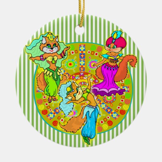 Belly Dancing Cats Keramisch Ornament (Voorkant)