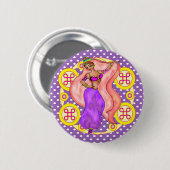  Belly Dancing Girl Ronde Button 5,7 Cm (Voorkant /achterkant)