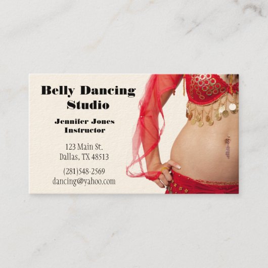 Belly Dancing Visitekaartje (Voorkant)