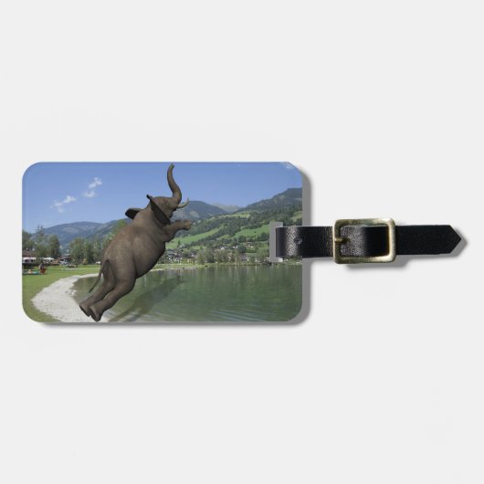 Belly Flop Elephant Bagagelabel (Voorkant horizontaal)