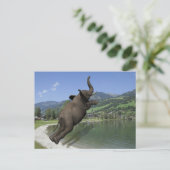 Belly Flop Elephant Briefkaart (Staand voorkant)