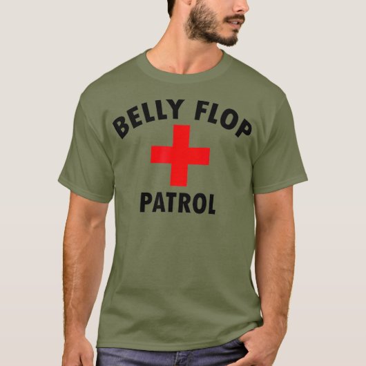 Belly Flop Shirt Funny Swimming Pool Life Guard (Voorkant)