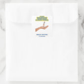 Belly-knoppenschoner, grapje cadeau, cadeau voor h vierkante sticker (Tas)