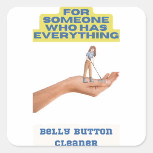 Belly-knoppenschoner, grapje cadeau, cadeau voor h vierkante sticker