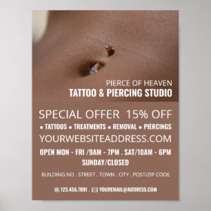 Belly Piercing, Tattoo & body Piercing Studio Poster
