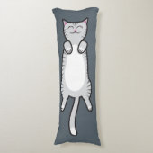 Belly Rub Cat - Gray Tabby Lichaamskussen (Voorkant Verticaal)