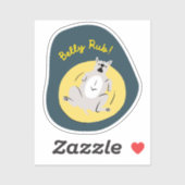 "Belly Rub" Grappige hond geïllustreerd Navy retro Sticker (Vel)
