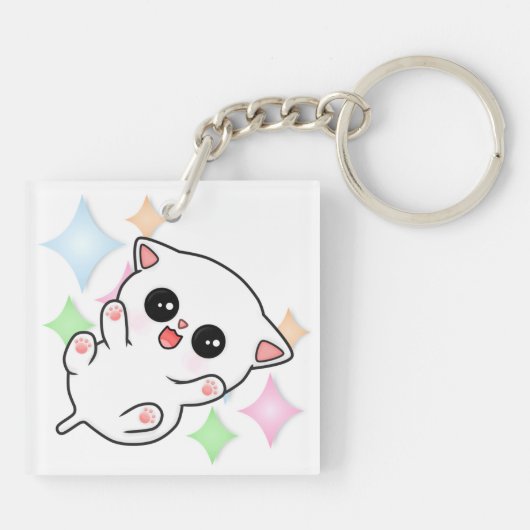 Belly Rub Time Kitten Sleutelhanger (Achterkant)