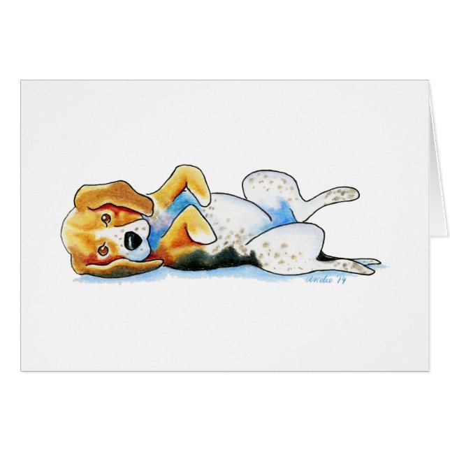 Belly Up Beagle (Voorkant Horizontaal)