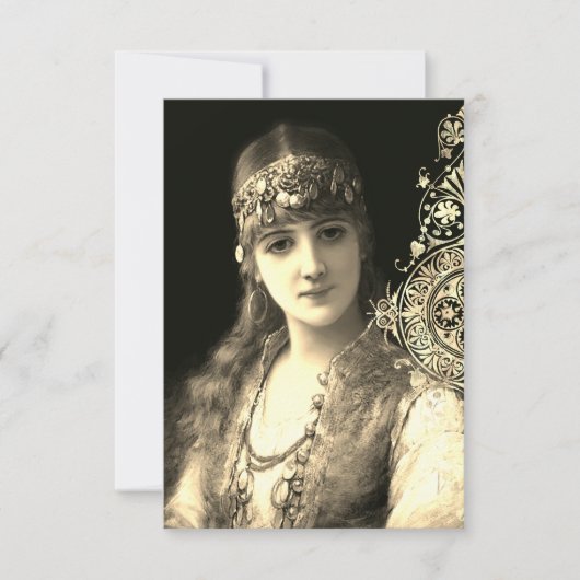 Bellydancer hafla boho zigeuner bruiloft kaart (Voorkant)