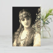 Bellydancer hafla boho zigeuner bruiloft kaart (Staand voorkant)