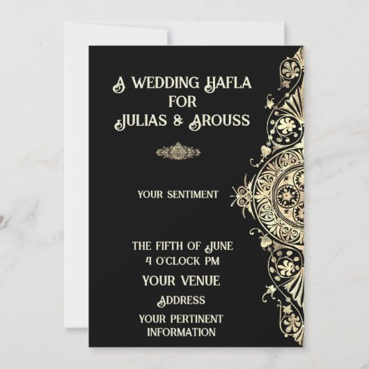 Bellydancer hafla boho zigeuner bruiloft kaart (Achterkant)