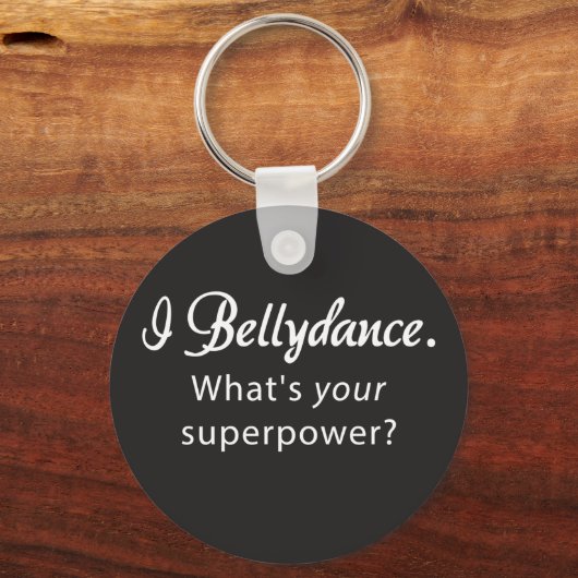 Bellydans Superpower Round Sleutelhanger (Voorkant)