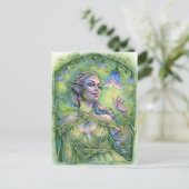 Bellz Briefkaart Fae Elf Green Forest Flower Fanta (Staand voorkant)