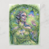 Bellz Briefkaart Fae Elf Green Forest Flower Fanta (Voorkant)