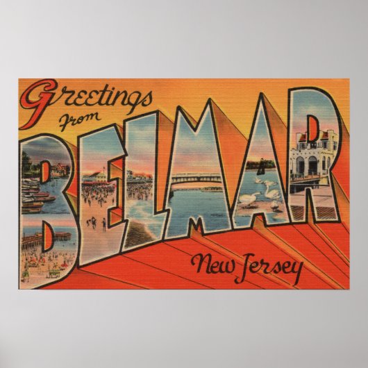 Belmar, New Jersey - Grote Letter-scènes Poster (Voorkant)