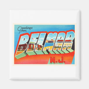 Belmar New Jersey NJ Old Vintage Travel Briefkaart Magneet