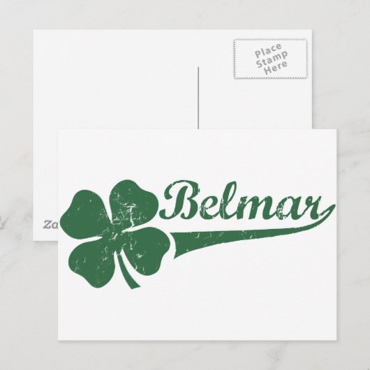 Belmar NJ Shamrock Briefkaart (Voorkant / Achterkant)