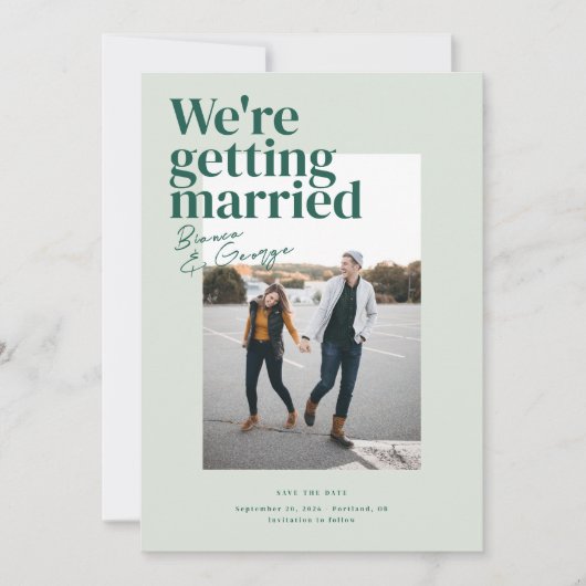 Belmont Bruiloft Save the Date Kaart (Voorkant)