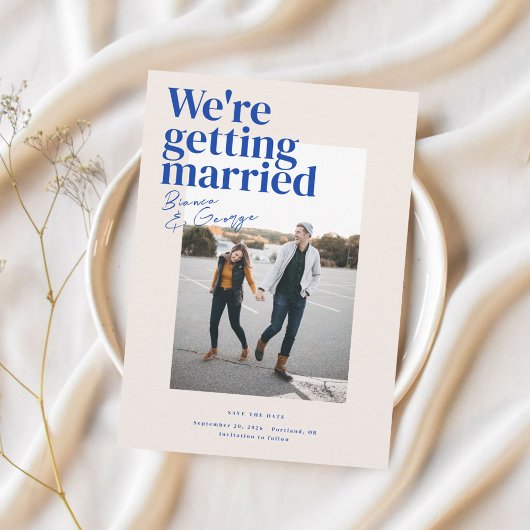 Belmont Bruiloft Save the Date Kaart