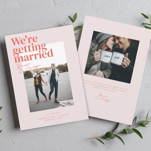 Belmont Bruiloft Save the Date Kaart