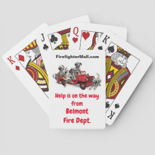 Belmont Fire Dept. Dalmation Firefighters spelen Pokerkaarten