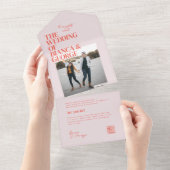 Belmont foto bruiloft all in one uitnodiging (Afscheurbaar)