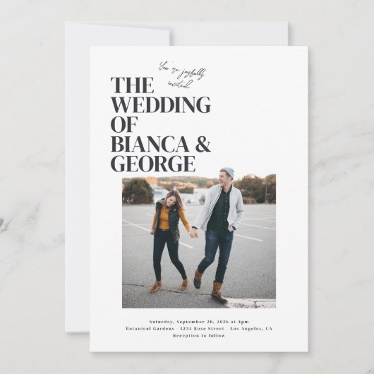 Belmont foto bruiloft kaart (Voorkant)