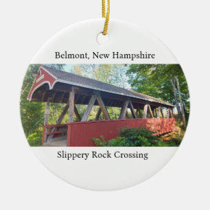 Belmont gladde rots over New Hampshire Keramisch Ornament