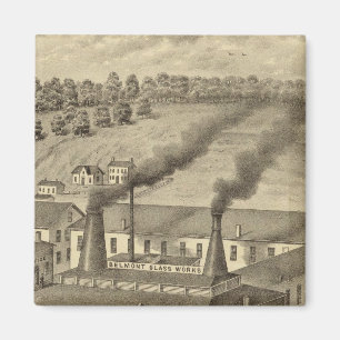 Belmont Glass Works, Bellaire, Ohio Magneet