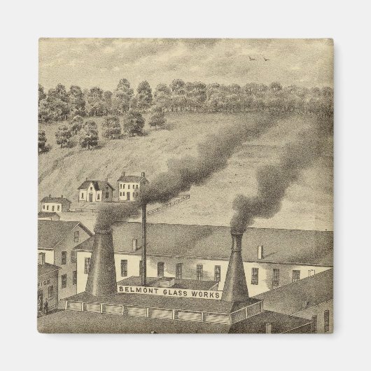 Belmont Glass Works, Bellaire, Ohio Magneet (Voorkant)