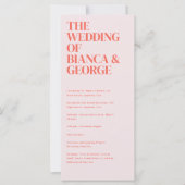 Belmont huwelijksceremonie programma (Voorkant)